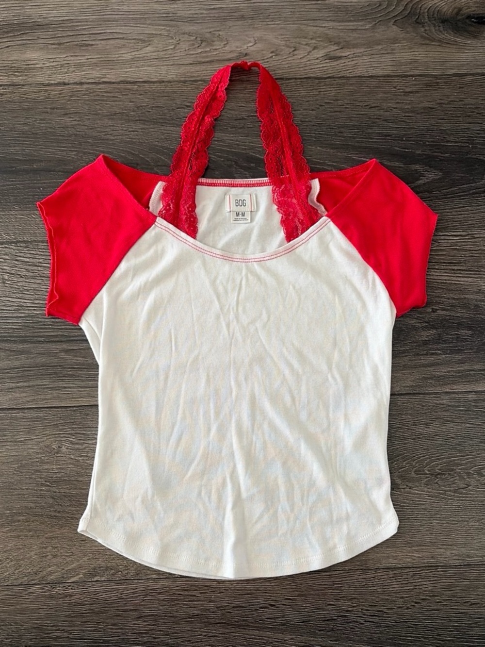 BDG Urban Outfitters Denny Lace Layered Twofer Top M